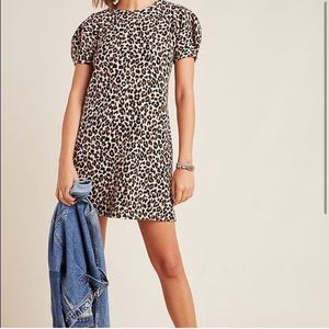 NEW Anthropologie mini leopard dress size xs